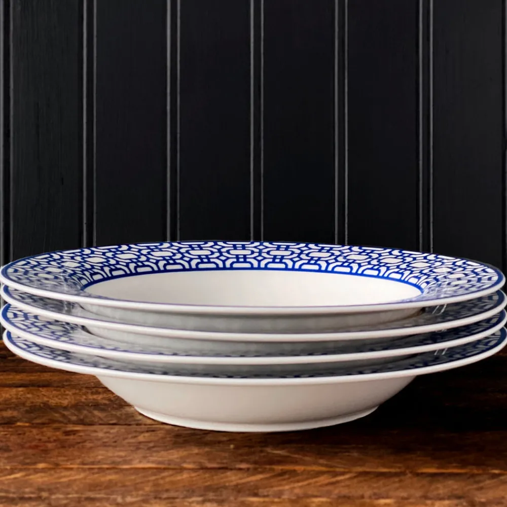 Caskata Dinnerware|Newport Garden Gate Rimmed Soup Bowl