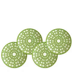 Caskata Dinnerware|Newport Green Canapé Plates Boxed, Set of 4