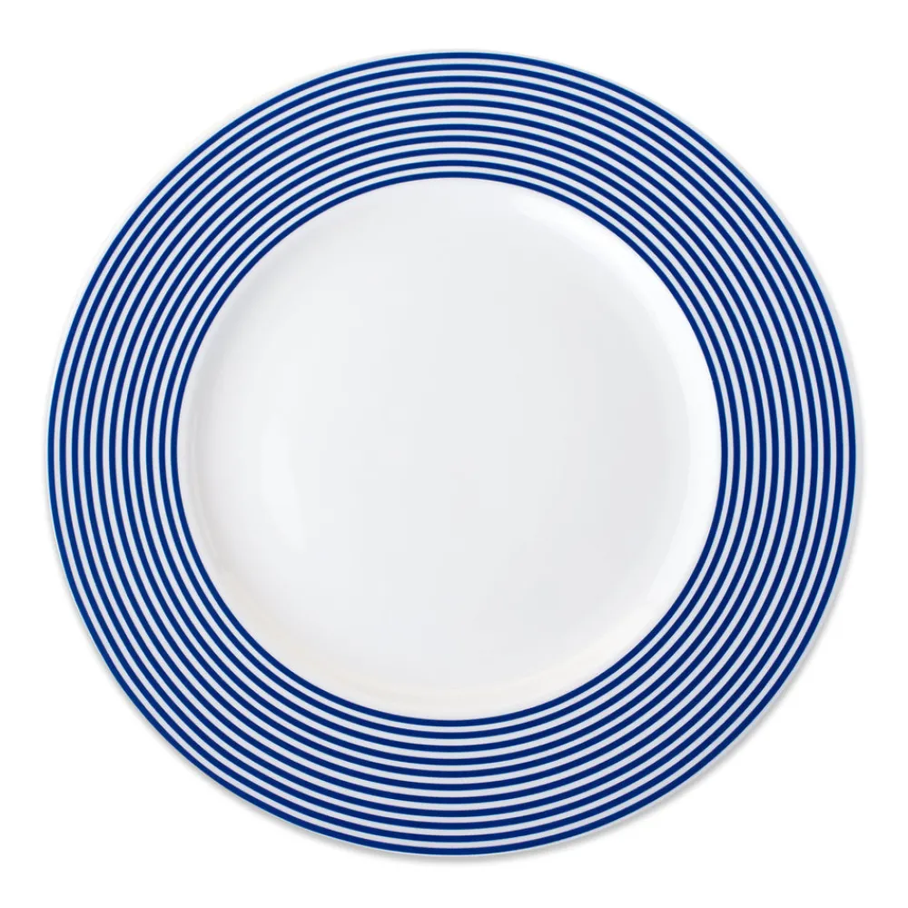 Caskata Dinnerware|Newport Racing Stripe Rimmed Dinner Plate