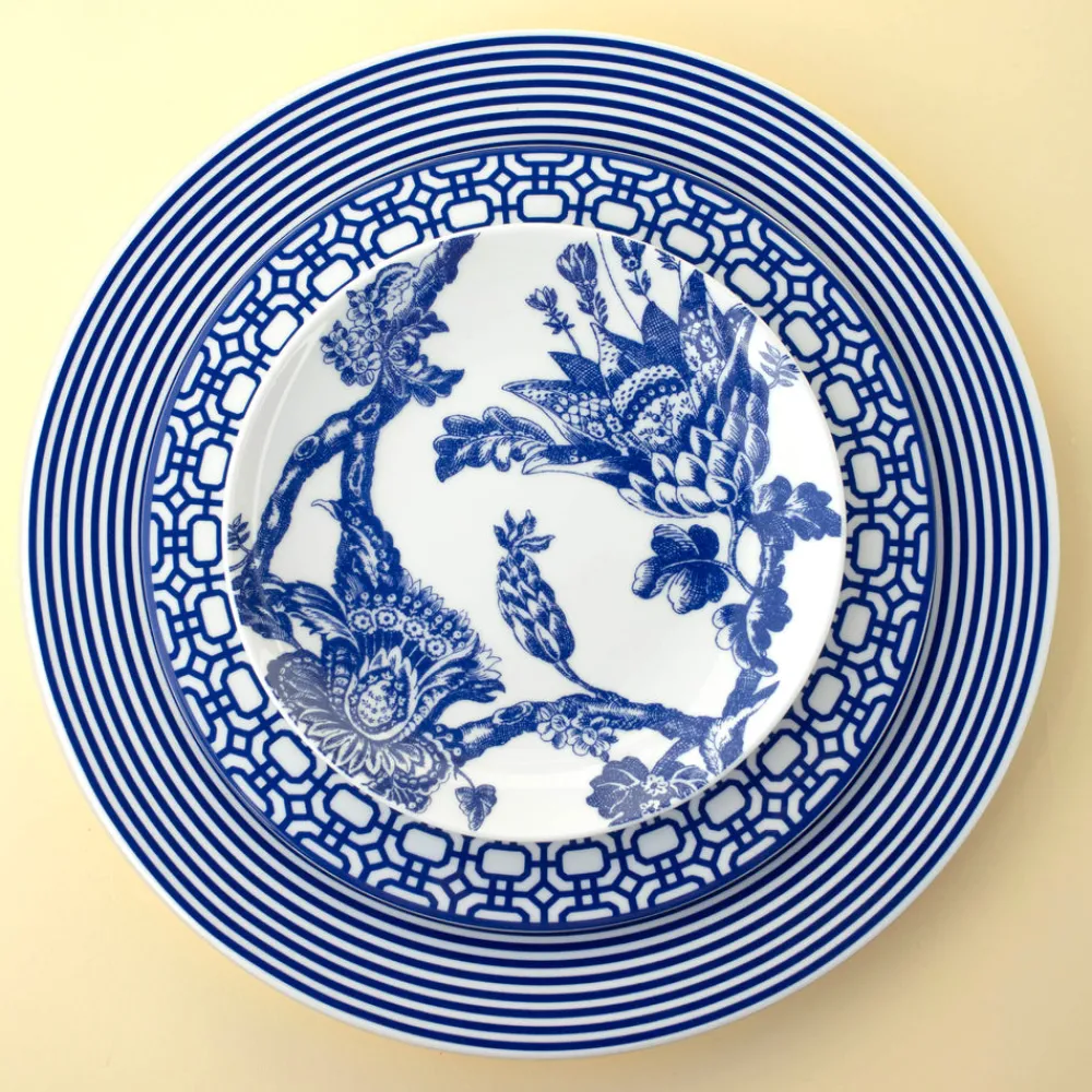 Caskata Dinnerware|Newport Racing Stripe Rimmed Dinner Plate