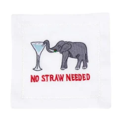 August Morgan Place Settings & Linens|No Straw Needed Cocktail Napkins, Set of 4