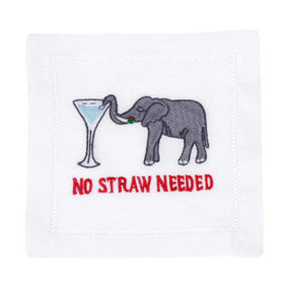 August Morgan Place Settings & Linens|No Straw Needed Cocktail Napkins, Set of 4
