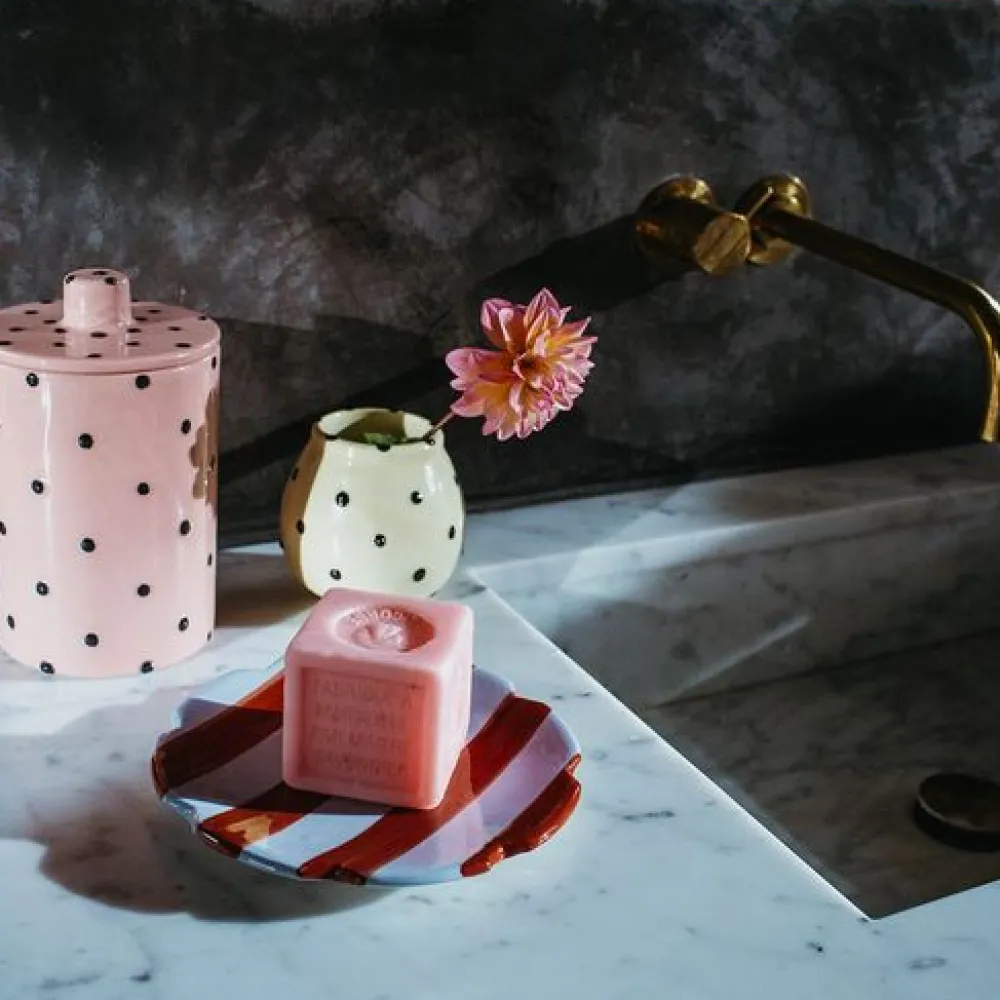 Vaisselle Dinnerware|Nolita Small Dessert Plate in Blue & Rust