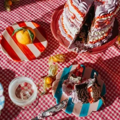 Vaisselle Dinnerware|Nolita Small Dessert Plate in Blue & Rust