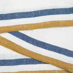 Caravan Place Settings & Linens|Normandy Napkins in Mustard, White, & Blue Stripes, Set of 4