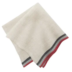 Caravan Place Settings & Linens|Normandy Natural Napkins in Red, Grey, & Black Stripes, Set of 4