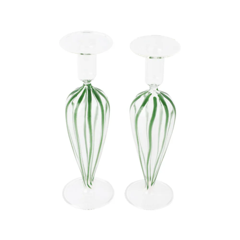 VIETRI Candles|Nuovo Stripe Candlesticks, Set of 2