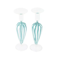 VIETRI Candles|Nuovo Stripe Candlesticks, Set of 2