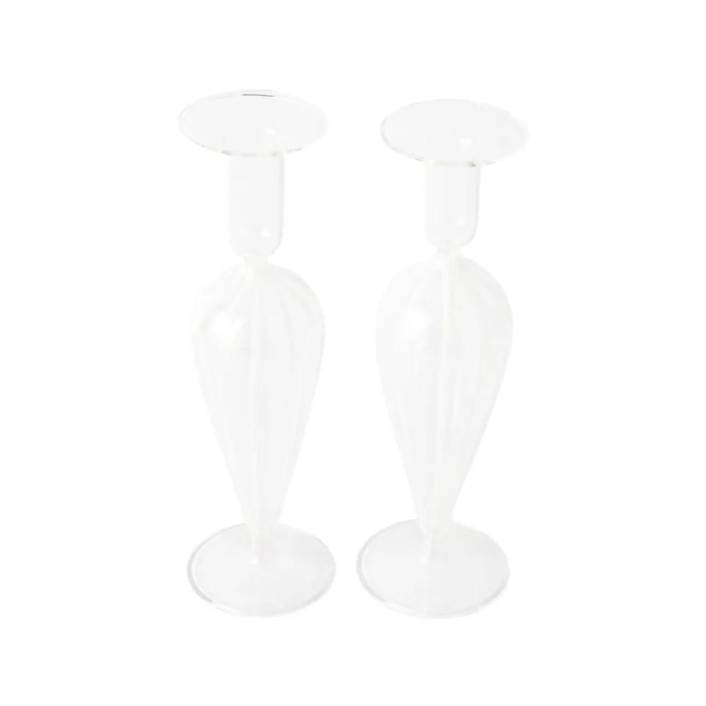 VIETRI Candles|Nuovo Stripe Candlesticks, Set of 2