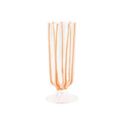 VIETRI Glassware|Nuovo Stripe Champagne Glass in Orange