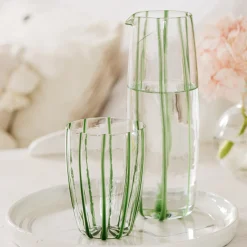 VIETRI Dinnerware|Nuovo Stripe Green Pitcher