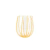 VIETRI Glassware|Nuovo Stripe Stemless Wine Glass in Yellow