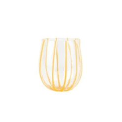 VIETRI Glassware|Nuovo Stripe Stemless Wine Glass in Yellow