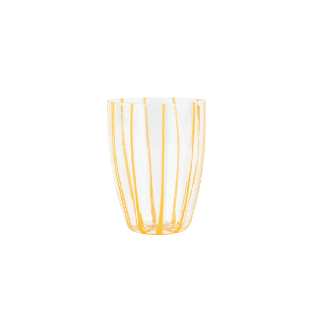 VIETRI Glassware|Nuovo Stripe Tall Tumbler in Yellow