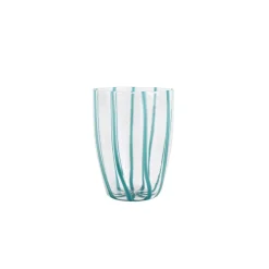 VIETRI Glassware|Nuovo Stripe Teal Tall Tumbler