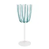 VIETRI Glassware|Nuovo Stripe Teal Wine Glass