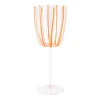 VIETRI Glassware|Nuovo Stripe Wine Glass in Orange