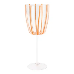 VIETRI Glassware|Nuovo Stripe Wine Glass in Orange