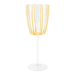 VIETRI Glassware|Nuovo Stripe Wine Glass in Yellow