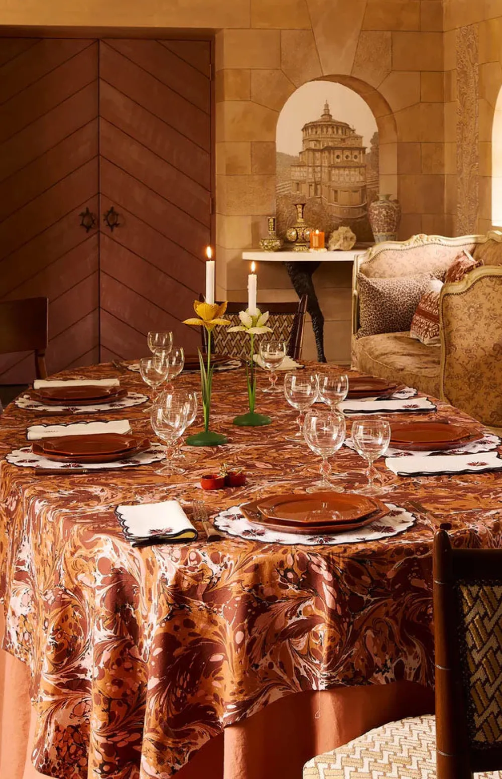 Cabana Dinnerware|Octagonal Dessert Plate in Burgundy