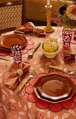 Cabana Dinnerware|Octagonal Dinner Plate in Burgundy