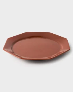 Cabana Dinnerware|Octagonal Dinner Plate in Burgundy