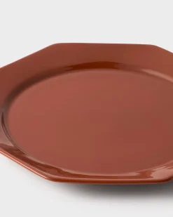 Cabana Dinnerware|Octagonal Dinner Plate in Burgundy