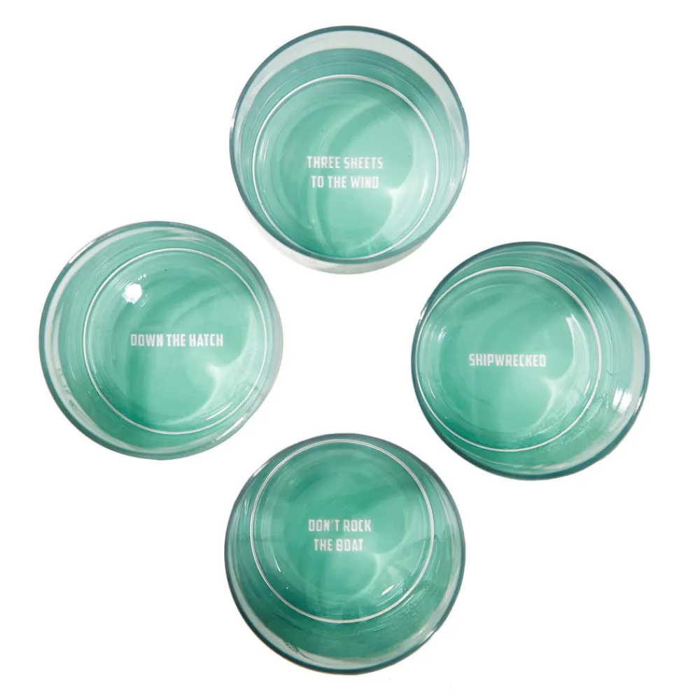 Two's Company Glassware|Octopus Double Old Fashion Glass in Gift Box, Set of 4