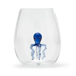 Two's Company Glassware|Octopus Icon Stemless Wine Glass