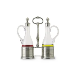 Match Pantry|Kitchen|Oil and Vinegar Set with Pewter Tops, Set of 2