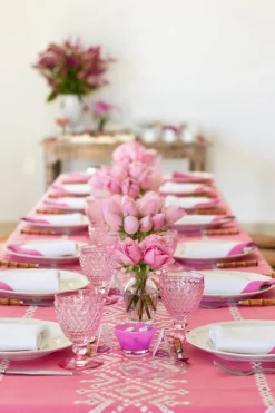 Esencial Hogar Place Settings & Linens|Ojete Rectangular Tablecloth in Bougainvillea