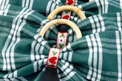 Maria Louise Cottage Place Settings & Linens|Olive Grove Plaid Napkin Rings in Green, Set of 4