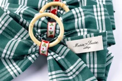 Maria Louise Cottage Place Settings & Linens|Olive Grove Plaid Napkin Rings in Green, Set of 4