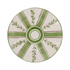 Carolina Irving and Daughters Dinnerware|Olive Stripe Dessert Plate
