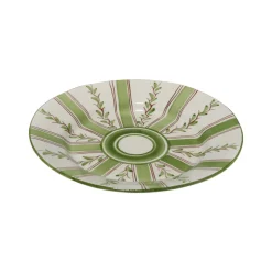 Carolina Irving and Daughters Dinnerware|Olive Stripe Dinner Plate