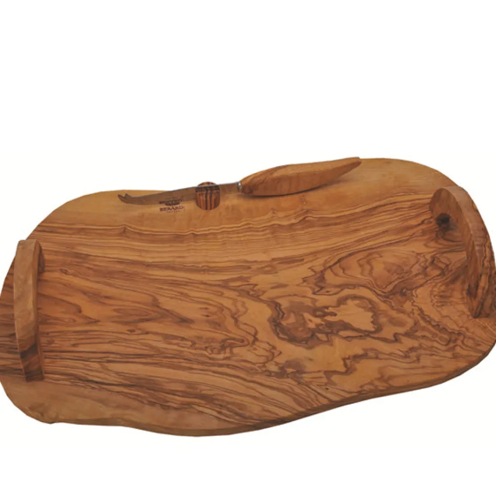 Berard Dinnerware|Olive Wood Cheese Board with Handles & Knife