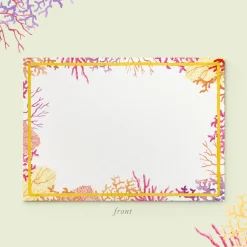 Clementina Sketchbook Stationery|Décor|Orange Corals Stationery Cards, Personalized Set of 50