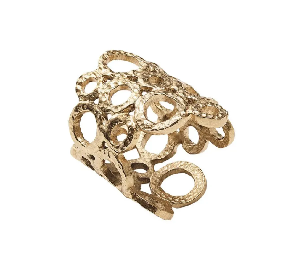 Kim Seybert Place Settings & Linens|Orbit Napkin Ring in Gold, Set of 4