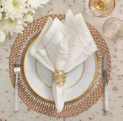 Kim Seybert Place Settings & Linens|Orbit Napkin Ring in Gold, Set of 4