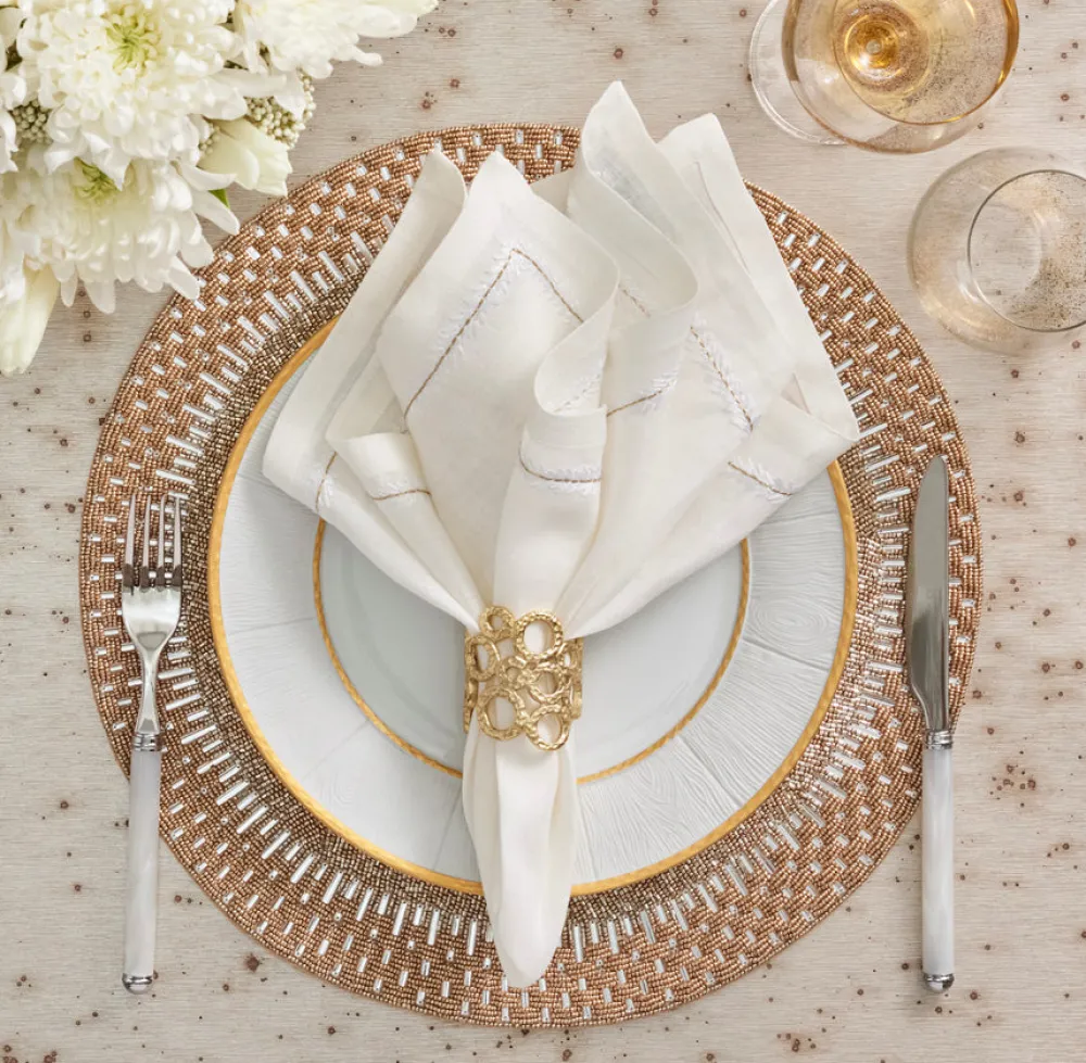 Kim Seybert Place Settings & Linens|Orbit Napkin Ring in Gold, Set of 4