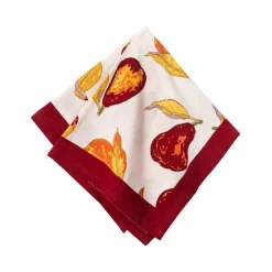 Couleur Nature Place Settings & Linens|Orchard Pear Napkins in Burgundy, Set of 6