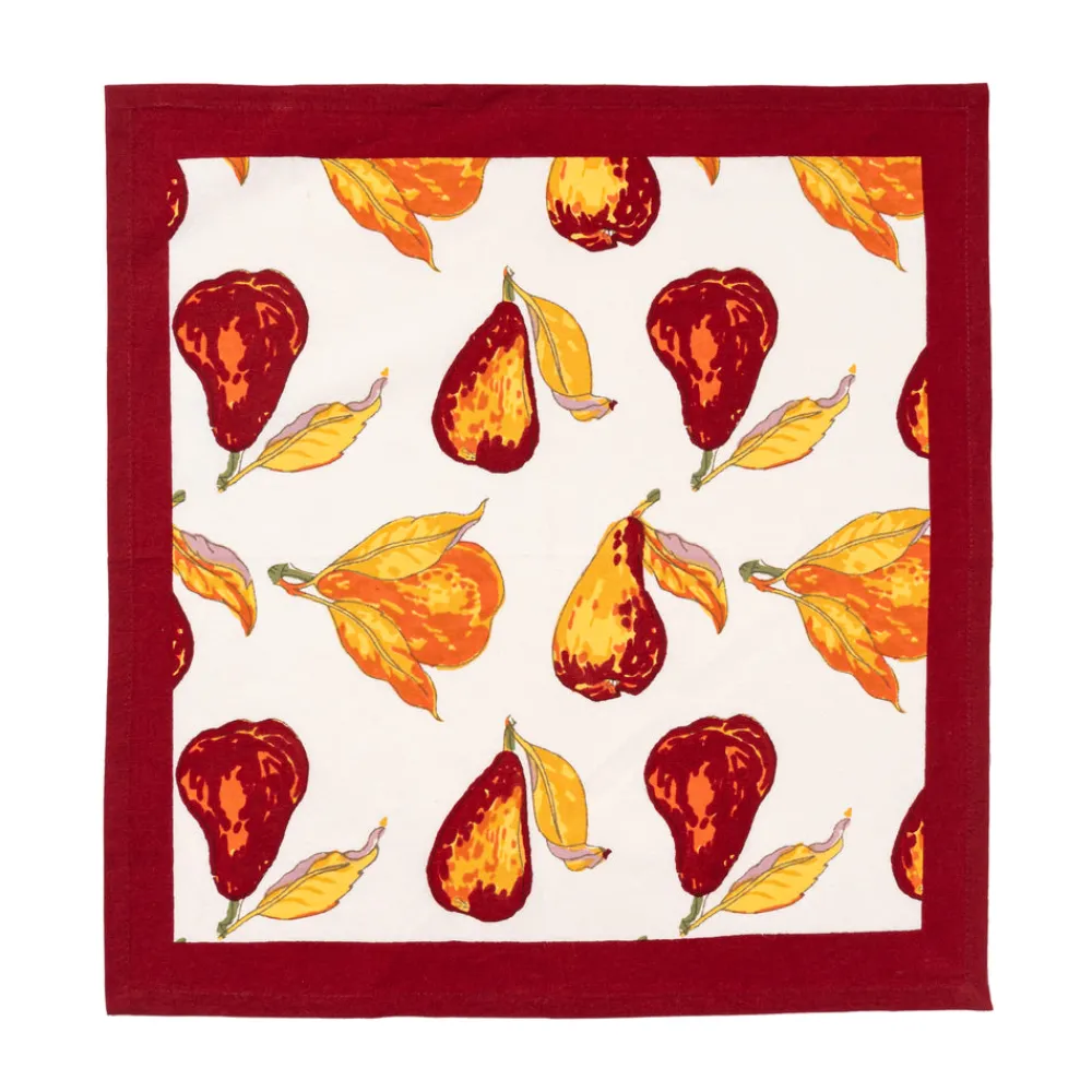 Couleur Nature Place Settings & Linens|Orchard Pear Napkins in Burgundy, Set of 6