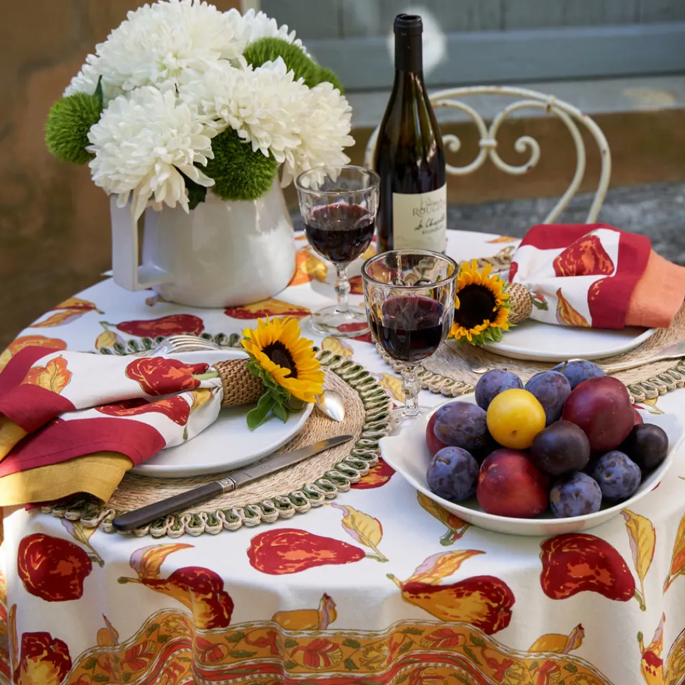 Couleur Nature Place Settings & Linens|Orchard Pear Napkins in Burgundy, Set of 6