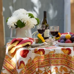 Couleur Nature Place Settings & Linens|Orchard Pear Napkins in Burgundy, Set of 6