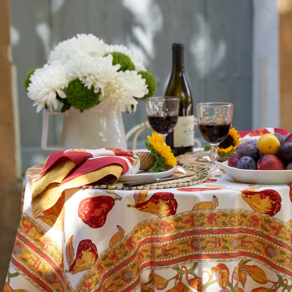 Couleur Nature Place Settings & Linens|Orchard Pear Napkins in Burgundy, Set of 6