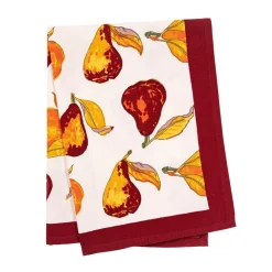 Couleur Nature Place Settings & Linens|Orchard Pear Tea Towels in Burgundy, Set of 3