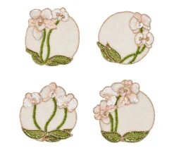 Kim Seybert Place Settings & Linens|Orchid Coasters in Multi, Set of 4 in a Gift Bag