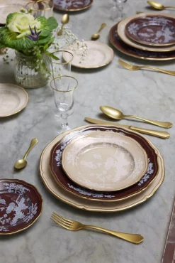 Ginori 1735 Dinnerware|Oriente Italiano Antico Doccia Flat Bread Plate in Castagna