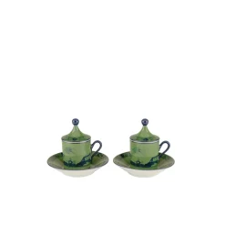 Ginori 1735 Dinnerware|Oriente Italiano Coffee Set in Malachite