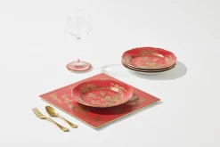 Ginori 1735 Dinnerware|Oriente Italiano Dessert Plates in Rubrum, Set of 4
